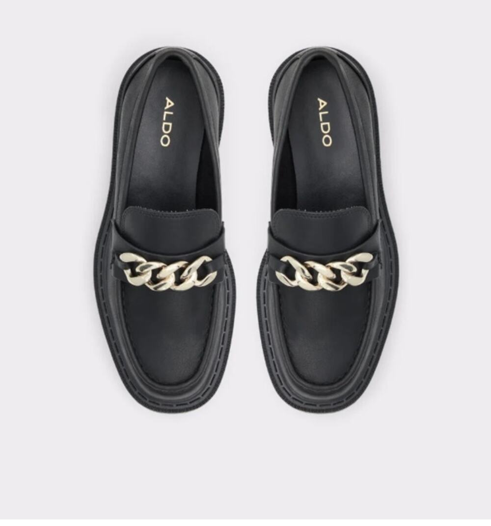 Aldo Brixton Loafers 6.5 NWOT Black Vegan Leather Lug Sole Y2K